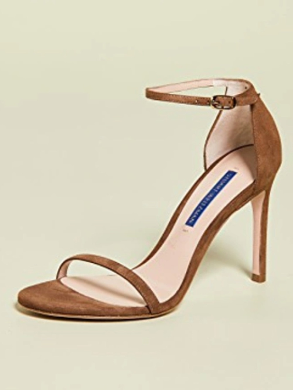 Stuart Weitzman Tan Suede Ankle-Strap Heels Size 10